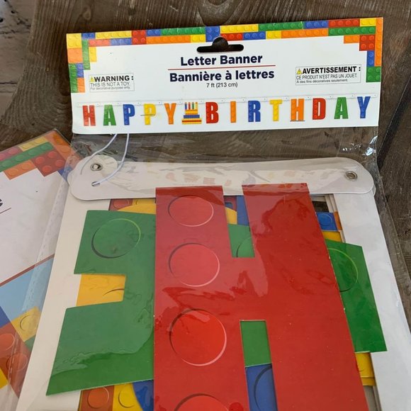 Lego blocks Birthday party decor banner + centerpiece Legos boys girls - Picture 4 of 4